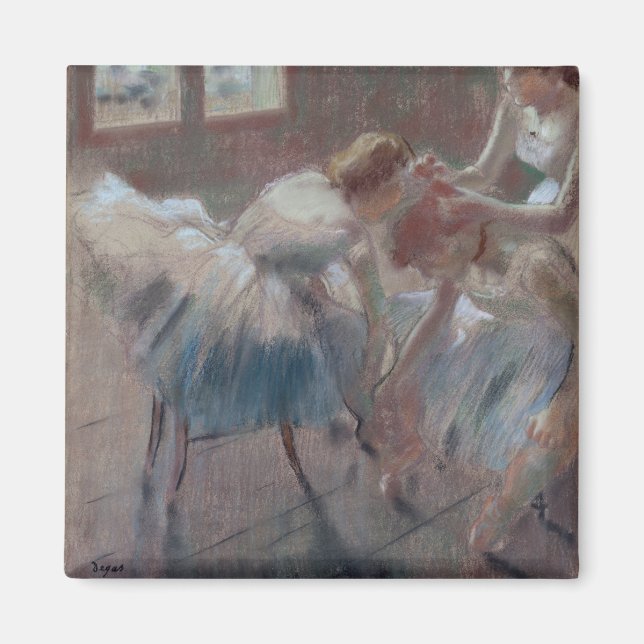 Imán Edgar Degas | Tres bailarinas preparándose para la (Frente)