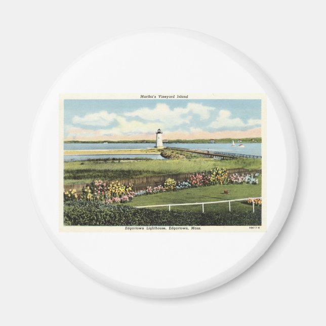 Imán Edgartown Lighthouse Martha's Vineyard c1925 (Frente)