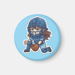 Imán Edición Chibi Baseball 2026 - Bloqueo del Receptor