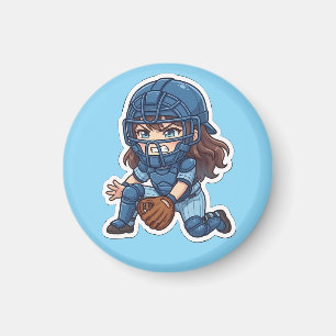 Imán Edición Chibi Baseball 2026 - Bloqueo del Receptor