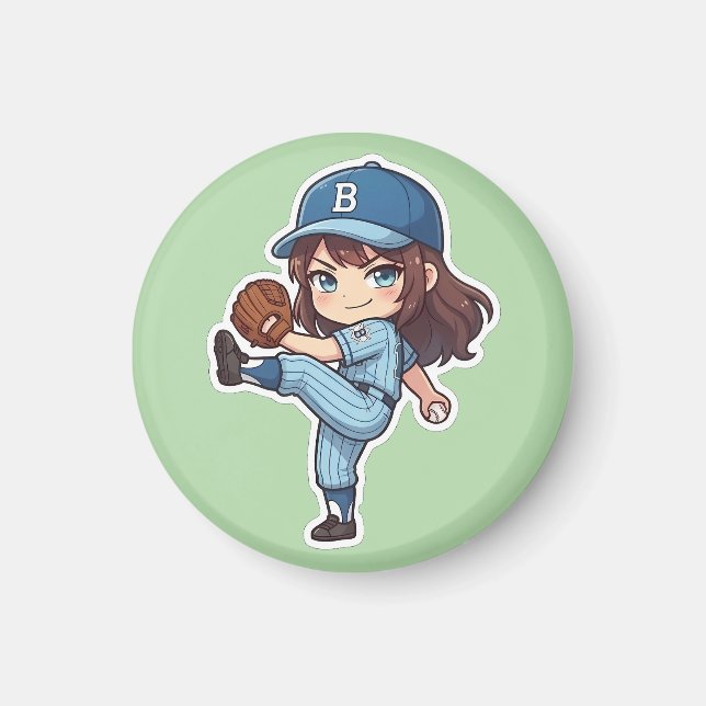 Imán Edición Chibi Baseball 2026 - Lanzamiento del pitc (Frente)