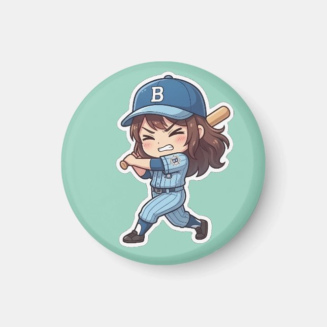 Imán Edición de béisbol Chibi - Bateador pesado (Frente)