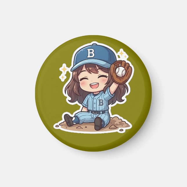 Imán Edición de béisbol Chibi - Captura ganadora (Frente)