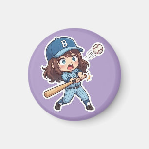 Imán Edición de béisbol Chibi - Jugada de toque de bate