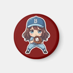 Imán Edición de béisbol Chibi - Posición lista