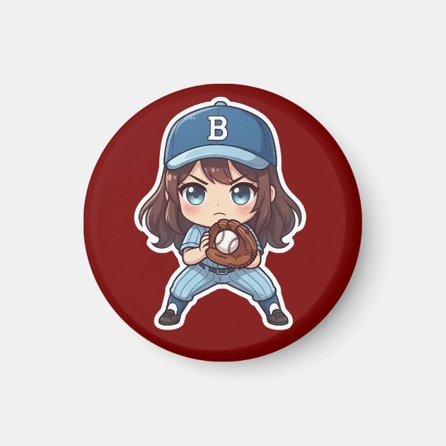 Imán Edición de béisbol Chibi - Posición lista (Frente)