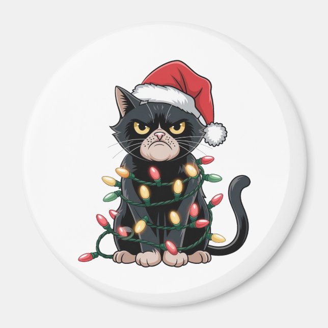 Imán Edición de Navidad de Gato Negro (Frente)
