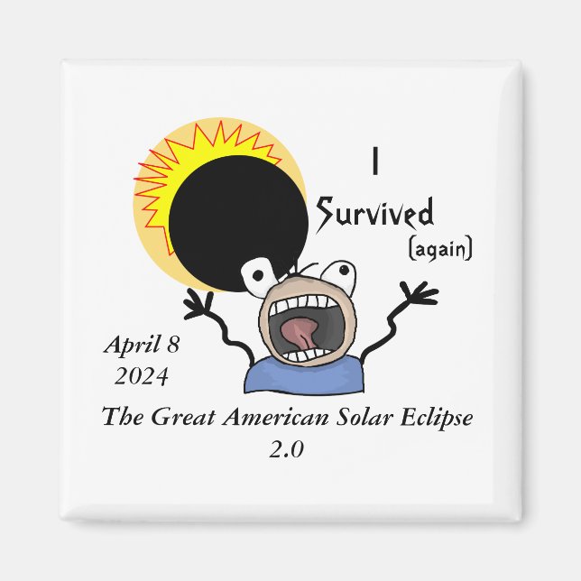 Imán Edición de Supervivencia de Eclipse Solar 2024 (Frente)