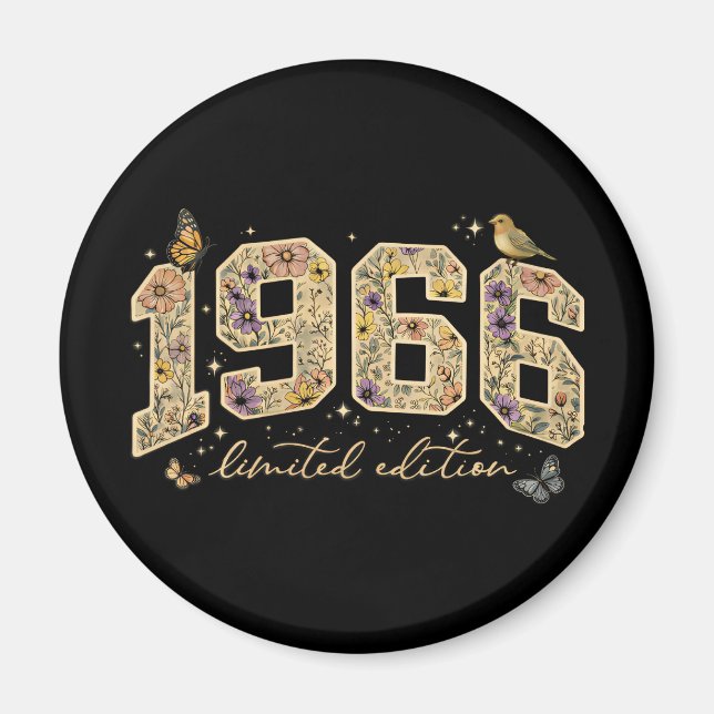 Imán Edición Limitada Cumpleaños 60 Floral 1966 (Frente)