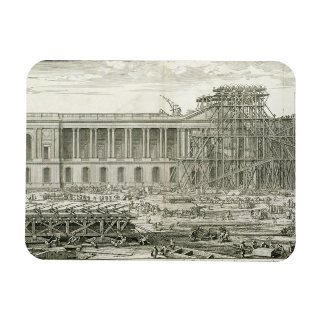 Imán Edificio de la entrada principal del Louvre, París (Horizontal)