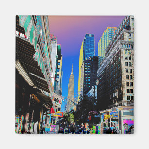 Imán Edificio Empire State desde la calle 42 de Nueva Y