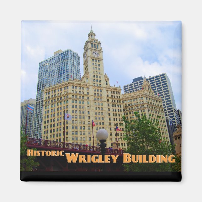 Imán Edificio Histórico Wrigley - Chicago Illinois (Frente)