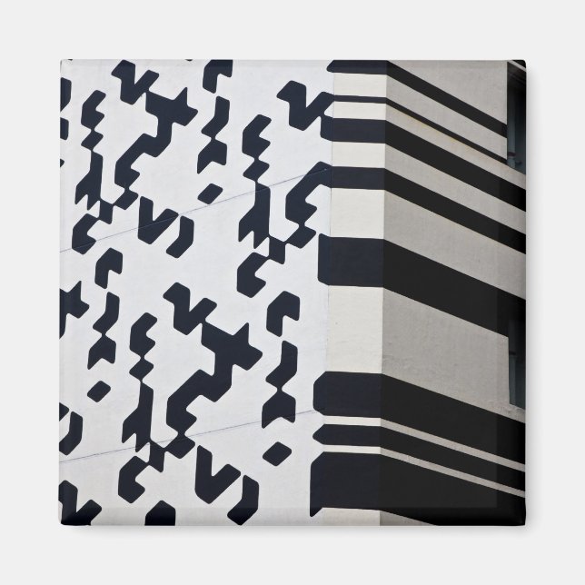 Imán Edificio moderno en blanco y negro en Hong Kong (Frente)