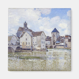 Imán Edificios de Alfred Sisley y puentes con agua