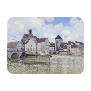 Imán Edificios de Alfred Sisley y puentes con agua