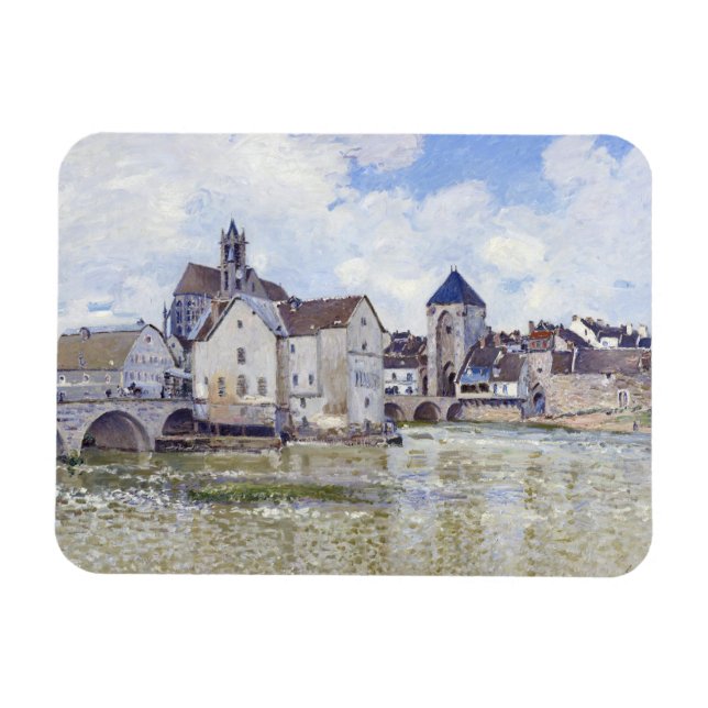 Imán Edificios de Alfred Sisley y puentes con agua (Horizontal)
