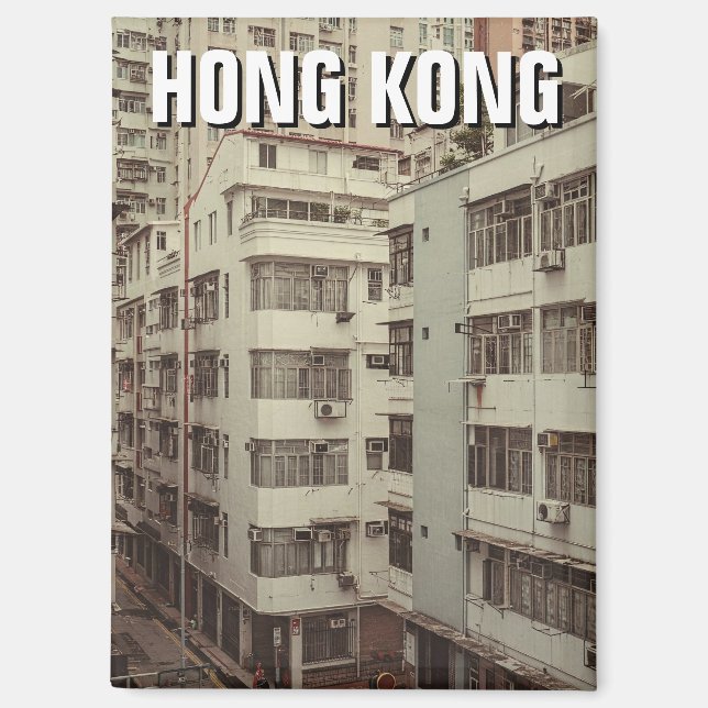 Imán Edificios de departamentos de Hong Kong antiguos (Anverso)