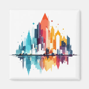 Imán Edificios Paisaje Moderno Rascacielos Vida de la c