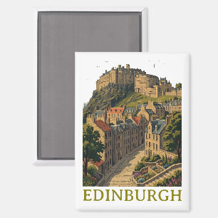 Imán Edimburgo Escocia Icono de Viaje Antiguo Castillo