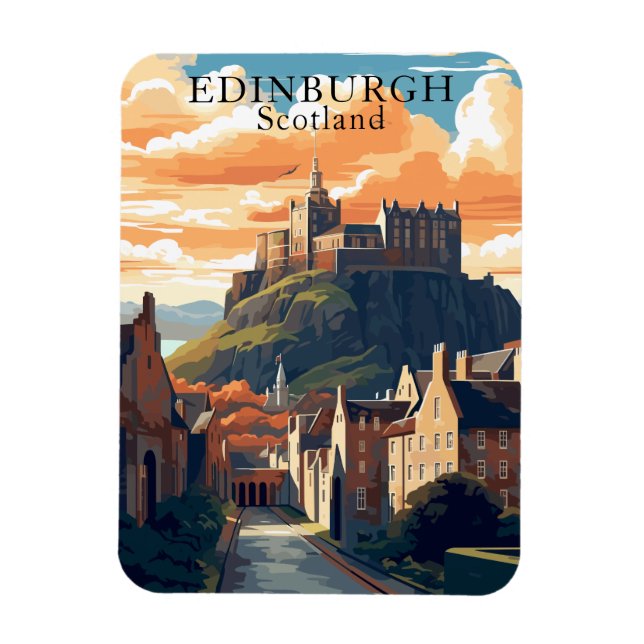 Imán Edinburgh Castle Scotcard Magnet de viaje (Vertical)