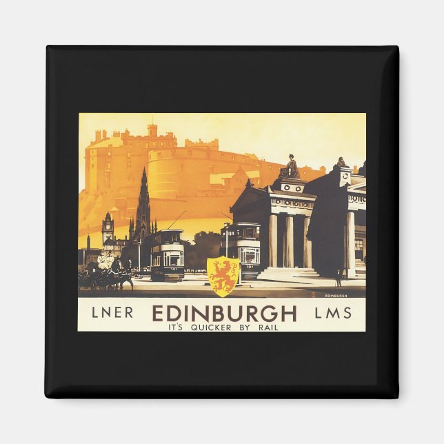 Imán Edinburgh LNER Fine Vintage Poster de viajes (Frente)