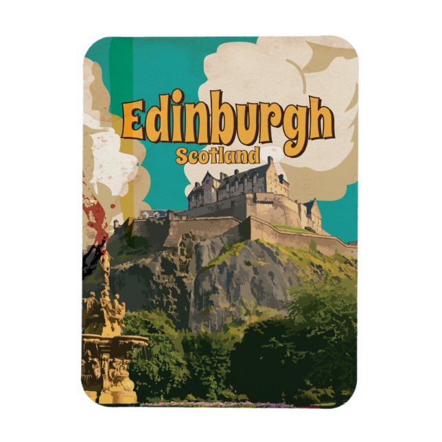 Imán Edinburgh Vintage Travel Poster (Vertical)