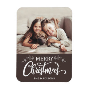 Imán Editable de la foto de las Felices Navidad