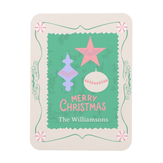 Imán Editable Personalized Candy Christmas Ornament (Vertical)