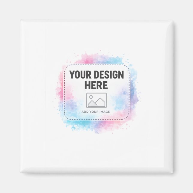 Imán Editable Watercolor Design Template – Your Design (Frente)