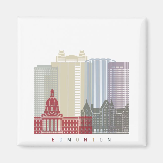 Imán Edmonton skyline poster (Frente)