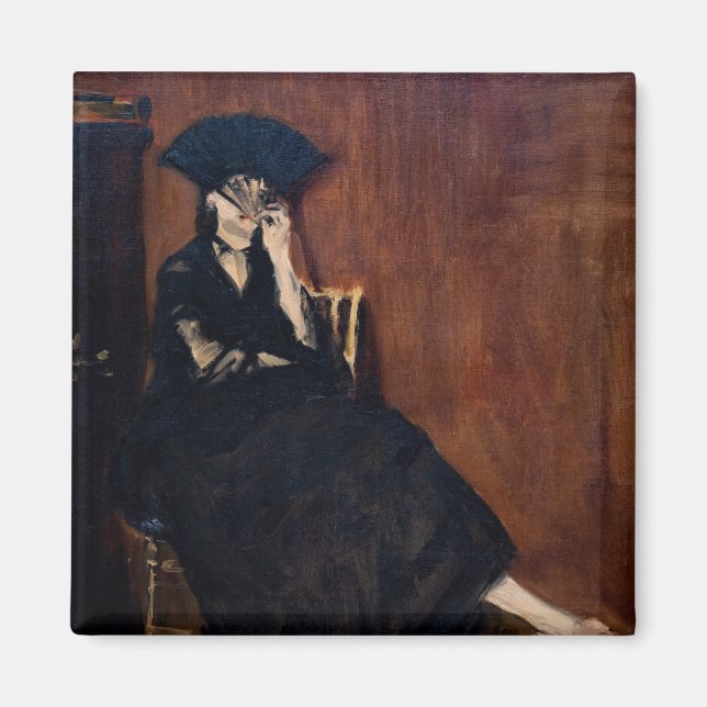 Imán Edouard Manet - Berthe Morisot con un abanico (Frente)