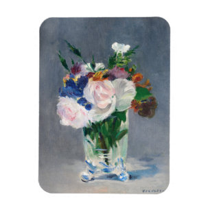 Imán Edouard Manet - Flores en un jarrón de cristal