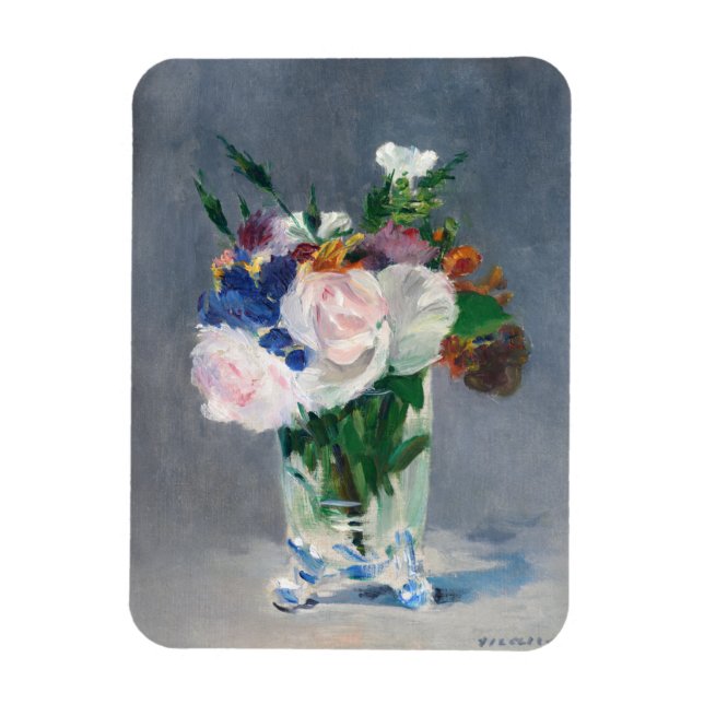Imán Edouard Manet - Flores en un jarrón de cristal (Vertical)