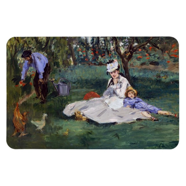 Imán Edouard Manet - La familia Monet en su jardín (Horizontal)
