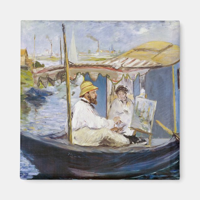 Imán Edouard Manet - Monet en su barco estudio (Frente)