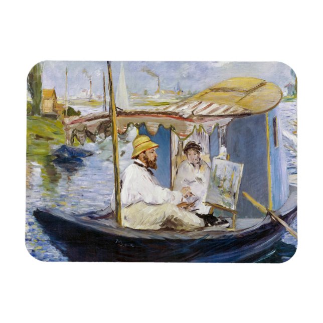 Imán Edouard Manet - Monet en su Studio Boat (Horizontal)