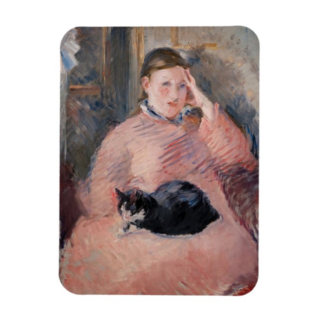 Imán Edouard Manet - Mujer con un gato (Vertical)