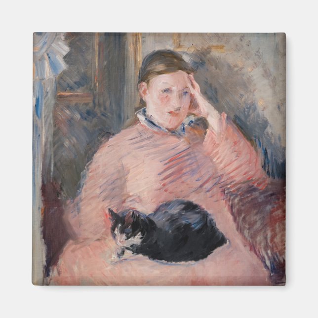 Imán Edouard Manet - Mujer con un gato (Frente)