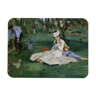 Imán Edouard Manet - The Monet Family in Their Garden