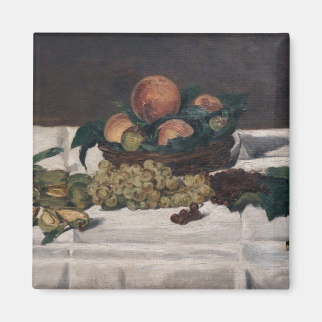Imán Edouard Manet - Vida fija, frutas en una mesa (Frente)