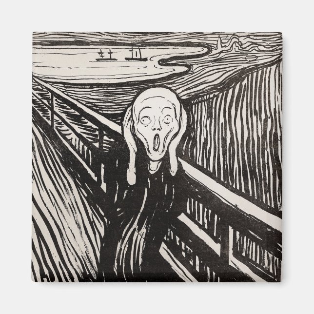 Imán Edvard Munch La Impresión De Litografía De Grito F (Frente)