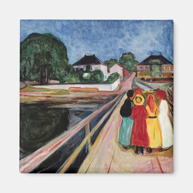 Imán Edvard Munch - Los Chicas en el puente de 1902 (Frente)