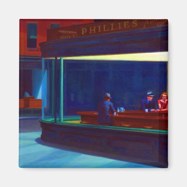 Imán Edward Hopper Nighthawks (Frente)