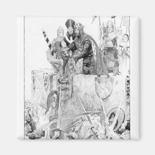 Imán Edward I que declara su Príncipe de Gales del hij