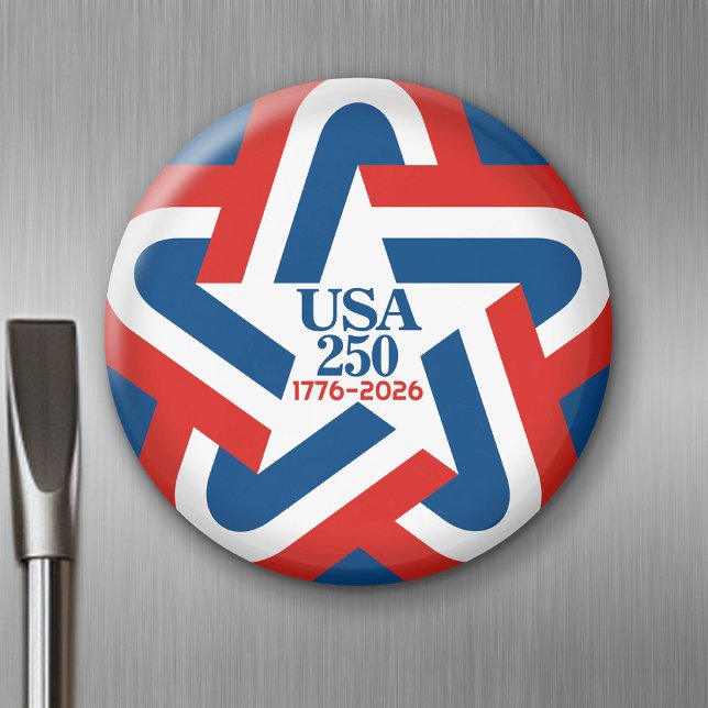 Imán EE.UU. 250 - 1776-2026 Diseño estrella de época (USA 250 - Celebrate America - American Revolution 250 Magnet)