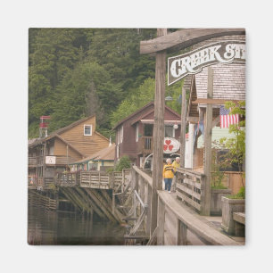 Imán EE. UU., Alaska, Ketchikan, Creek Street, centro