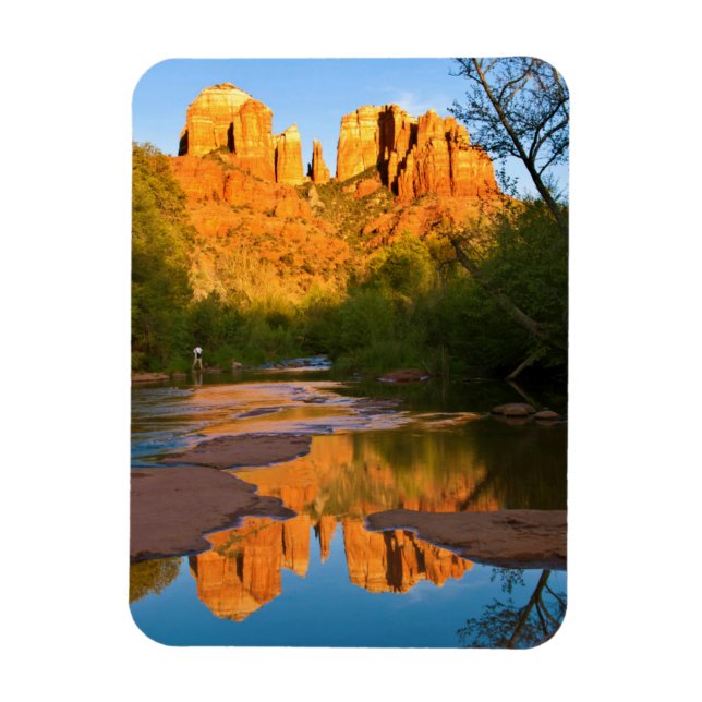 Imán EE. UU., Arizona. Cathedral Rock al atardecer (Vertical)