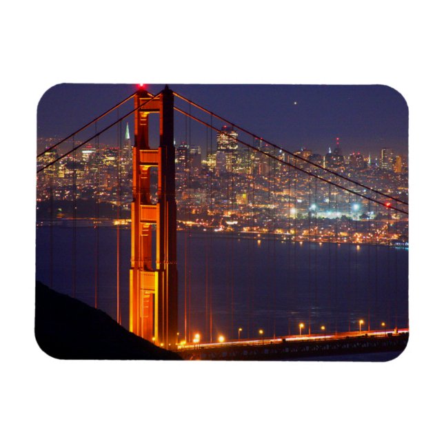 Imán EE.UU., California. Puente Golden Gate de noche (Horizontal)