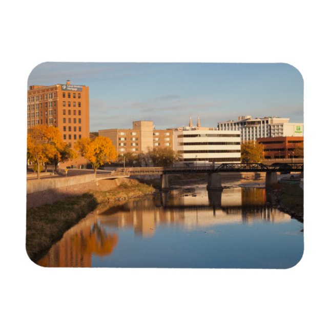 Imán EE. UU., Dakota del Sur, Sioux Falls, panorama urb (Horizontal)