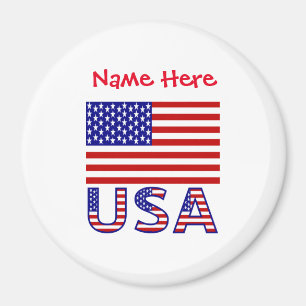 Imán EE. UU. Estados Unidos América Bandera Roja Person